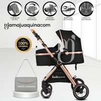 Coche Moisés Travel System «BUMI» de Lujo Negro