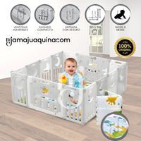 Corral Interactivo Plegable con Alfombra «NUNIS» Gris