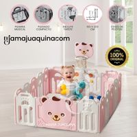 Corral Interactivo con Alfombra Plegable «TEDDY» Rosa