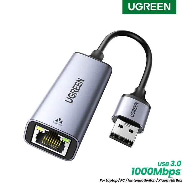 Adaptador UGREEN USB 3.0 a Ethernet RJ45 Para Nintendo Switch, Windows, macOS y más