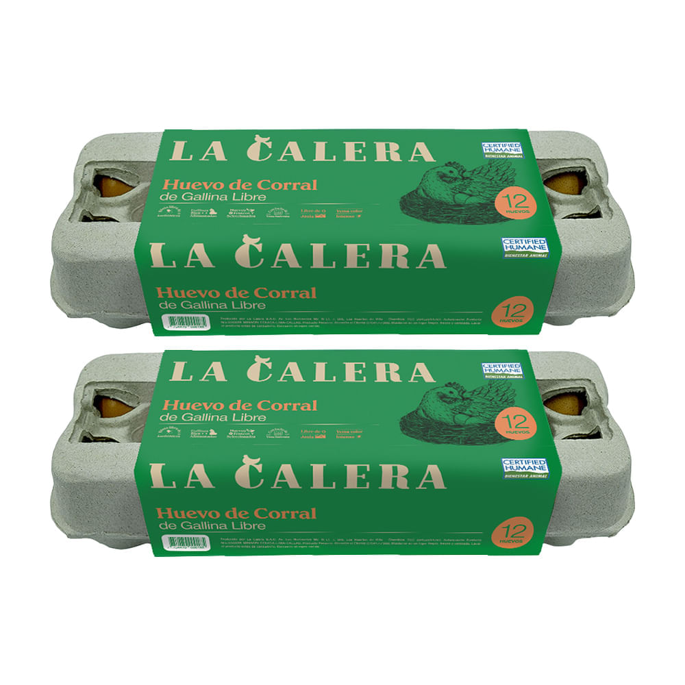 Pack Huevos de Gallina LA CALERA de Corral Paquete 12un x 2un