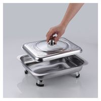 Bandeja para Buffet Con Tapa de Acero Inoxidable Con Patas