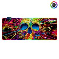 Mousepad Gamer Dreizt Rgb Multicolor Diseño Calavera Xl 80cm X 30cm