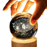 Lampara Led Esfera Diseño 3D Con Luz Sistema Solar