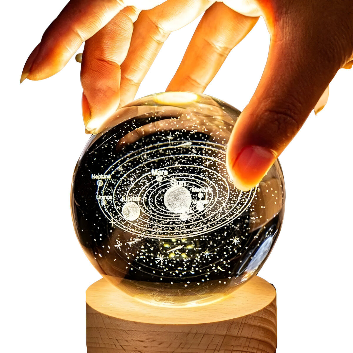 Lampara Led Esfera Diseño 3D Con Luz Sistema Solar
