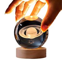 Lampara Led Esfera Diseño 3D Con Luz Saturno