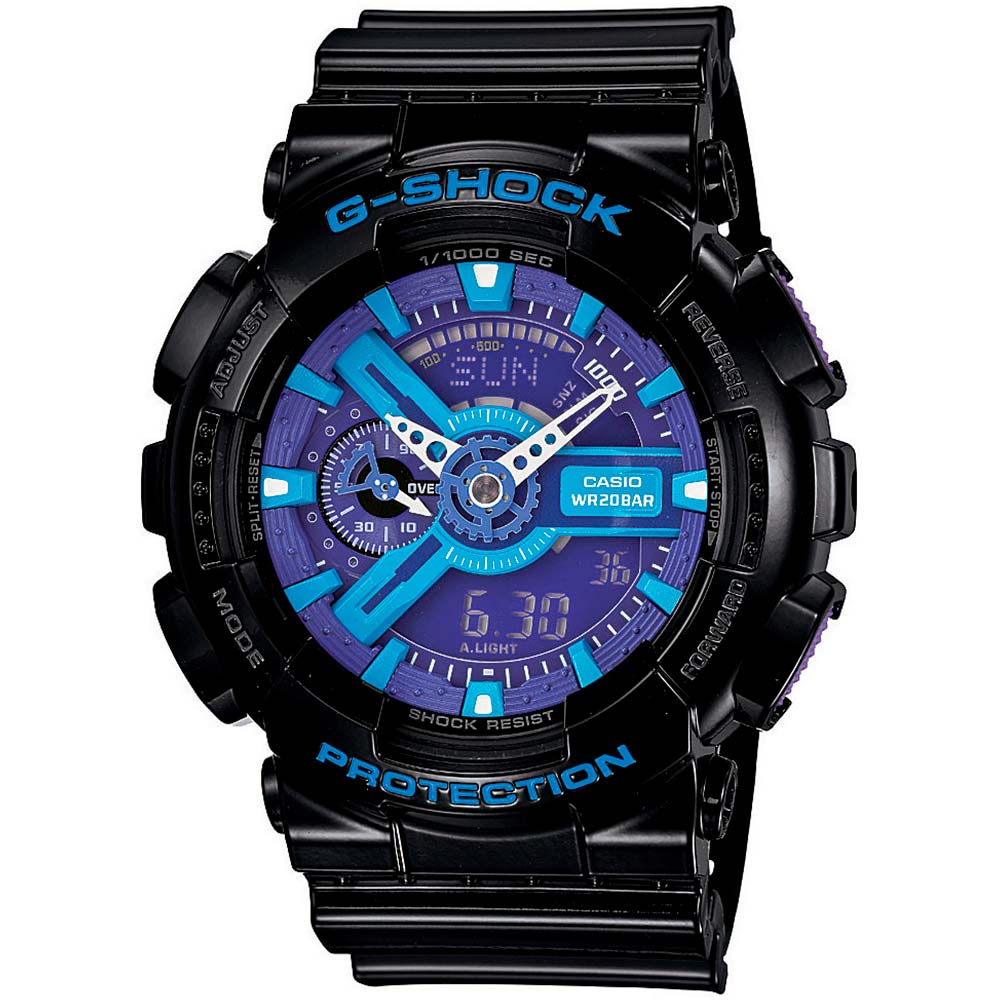 Reloj Casio G-Shock GA110HC-1A Digital Analogico Luz Led Resina Negro Azul Morado