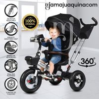 Triciclo Guiador Giratorio «PRIME XL» Para Niños Negro