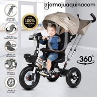 Triciclo Guiador Giratorio «PRIME XL» Para Niños Beige