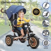 Triciclo Guiador Giratorio MAX «ROADSTER» USB Azul