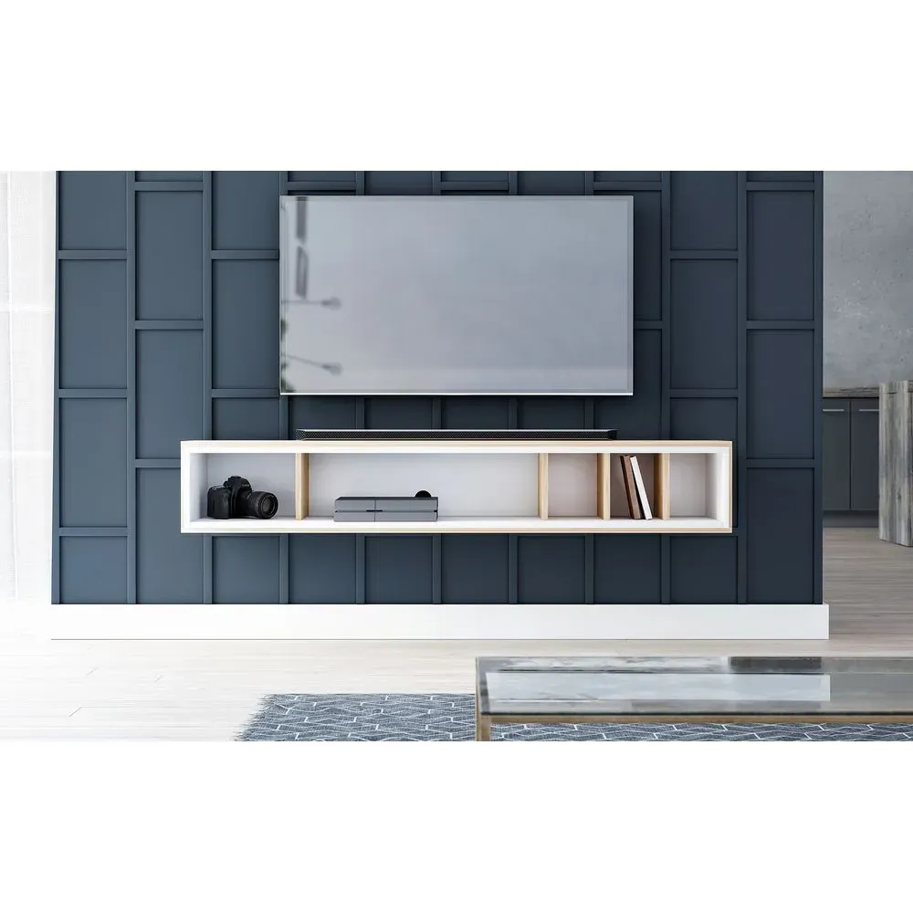 Mesa de TV Flotante Cintia color Duna/Blanco TU MESITA