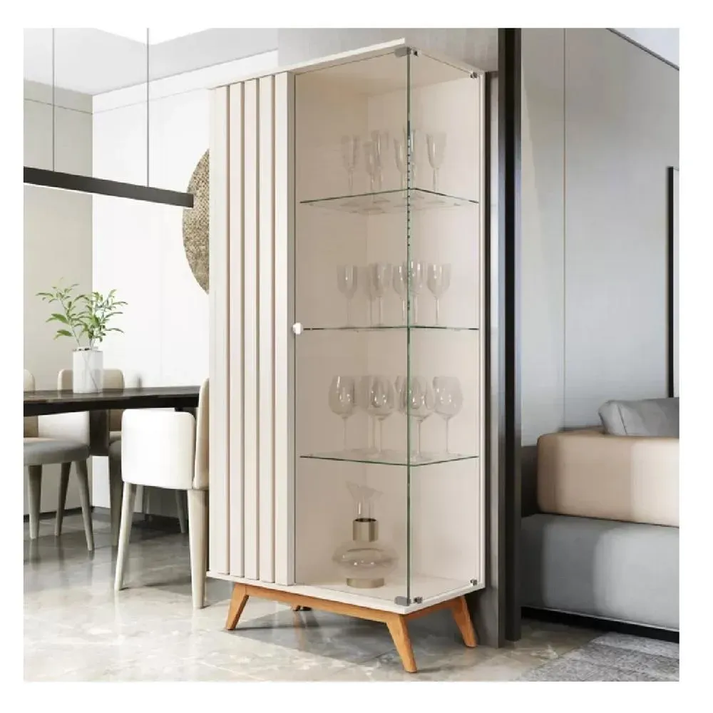 Vitrina Moderna TU MESITA Yair color Blanco 2 puertas