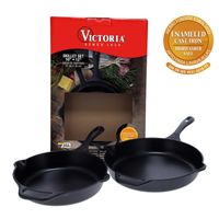 Combo Sartén Esmaltado 25/30 cm – Hierro Fundido Victoria