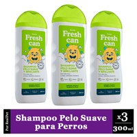 Pack x3 Shampoo para Perros Fresh Can Pelo Suave 300 ml