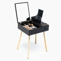 Tocador Vintage Angie Color Negro 88X60Cm