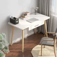 Escritorio Vintage Moderno Almendra 1 Cajón Blanco