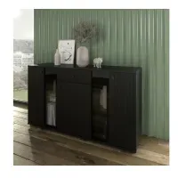 Aparador Moderno TU MESITA Morgan color Negro 3 puertas 1 cajón