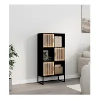 Librero Multiusos TU MESITA Beltran color Negro/Haya 3 puertas