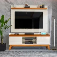 Mesa para TV Asturias con Panel color Blanco/Haya TU MESITA 50""