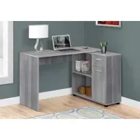 Escritorio Esquinero Issco color Gris 1 puerta 1 cajón TU MESITA