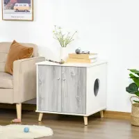 Mesa Auxiliar para Mascota Perro/Gato Volter Blanco-Gris 62cm