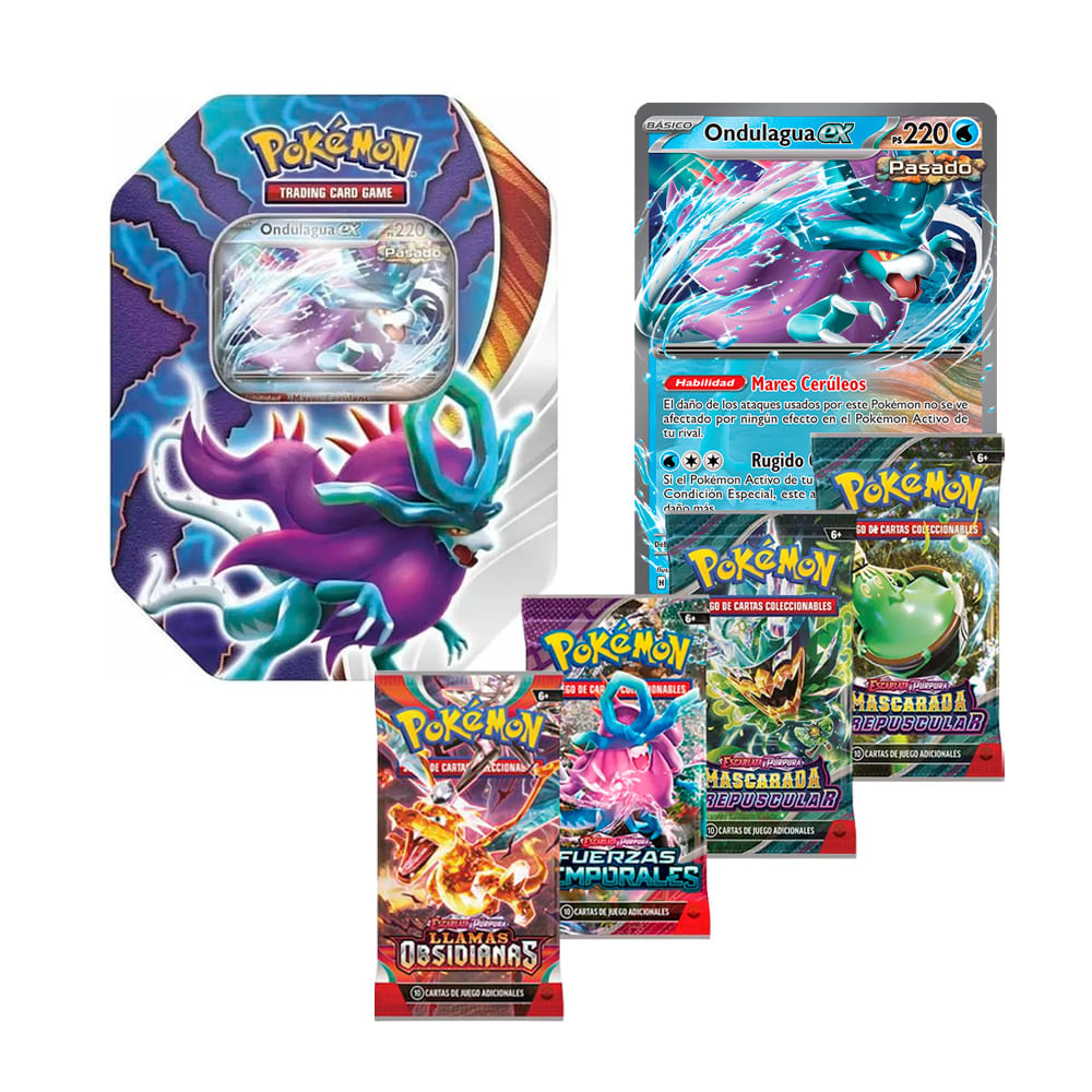 Pokemon TCG Paradox Clash Tin Ondulagua Ex Español