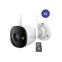 Kit de 2 Cámara seguridad WiFi Bullet 3 3K 5MP + Micro SD 64GB IMOU exterior S3EN-5MOWE IP67