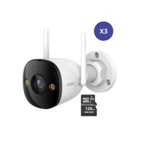 Kit de 3 Cámara seguridad WiFi Bullet 3 3K 5MP + Micro SD 128GB IMOU exterior S3EN-5MOWE IP67