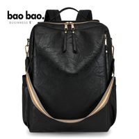 MOCHILA BOLSO GRANDE DE CUERO PARA MUJER NEGRO