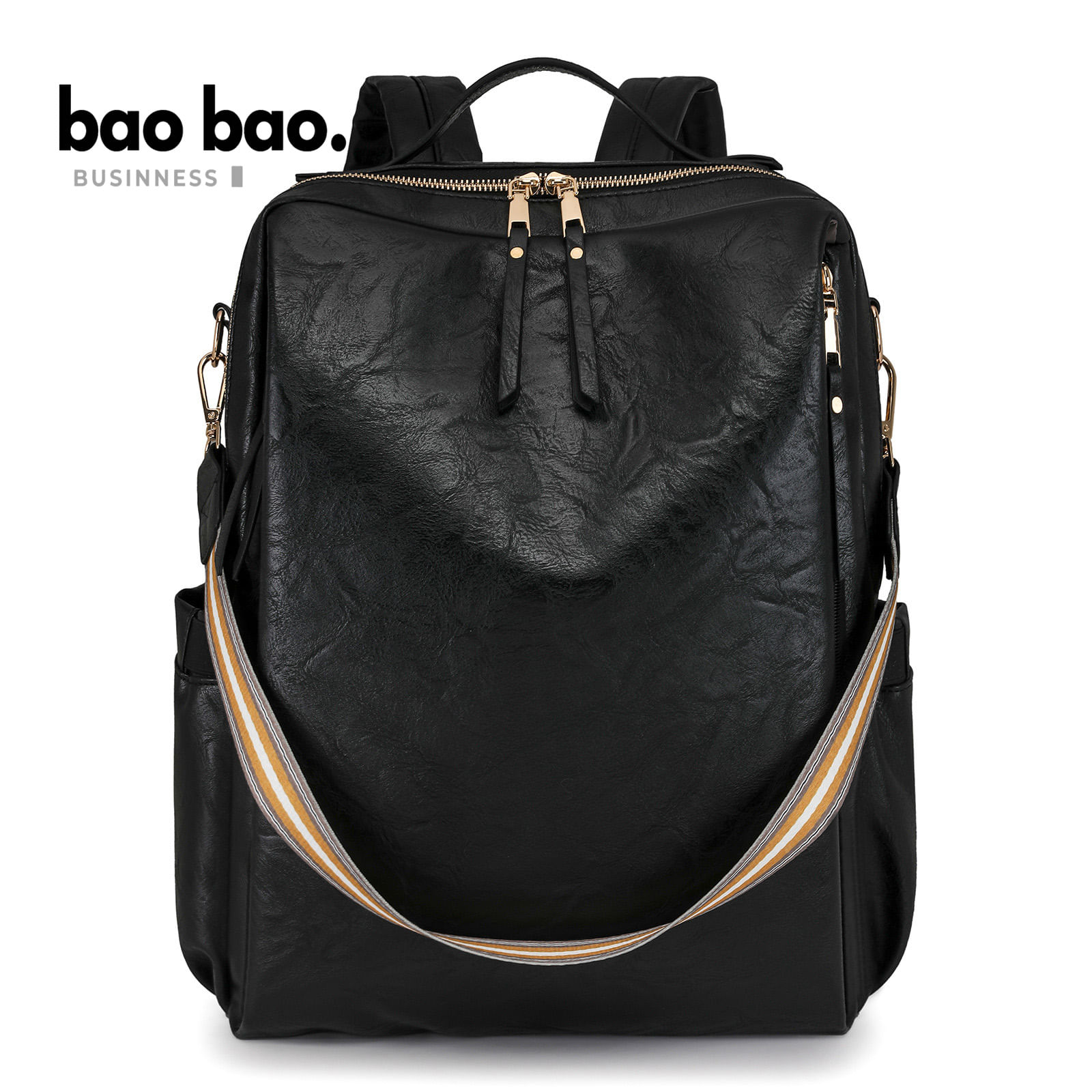 MOCHILA BOLSO GRANDE DE CUERO PARA MUJER NEGRO