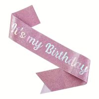 Banda cumpleaños escarchada rosada It's my birthday