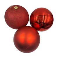 Set de 3 Bolas de Árbol 20cm Rojo