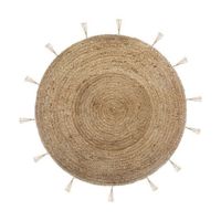Alfombra redonda Cosy 80cm Yute y Lurex Beige Atmosphera