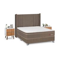 Juego de Dormitorio Forli Sirius Queen Marrón + Velador Milan