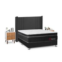 Juego de Dormitorio Forli Platinium King Gris + Velador Milan