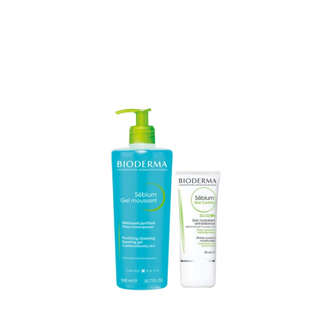 Pack Bioderma Sébium Gel Moussant 500ml + Mat Control