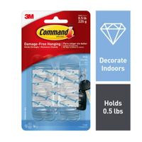 Gancho Command Mini Transparentes 12 Unidades