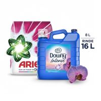 COMBO Detergente en Polvo Ariel Toque De Downy 8kg + Suavizante Downy Amanecer 8L