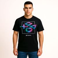 Polo Negro Botones 3D Caballero