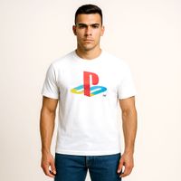 Polo Blanco Logo PlayStation Caballero