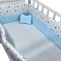 PROTECTORES LATERALES PARACHOQUES BARANDA CUNA CON ALMOHADITA CELESTE