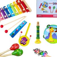 Set De Instrumentos Musicales de madera Coloridos Para Niños
