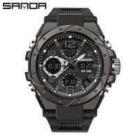 Reloj Hombre Deportivo Análogo Digital  Impermeable con Cronógrafo Resistente al Agua -Negro