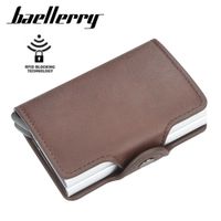 Billetera Cuero para Hombre Tarjetero con Protección RFID Capacidad 14 Tarjetas - Café