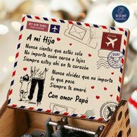 CAJA MUSICAL REGALO DE PAPÁ A HIJA CON DEDICATORIA RECUERDOS PARA HIJOS