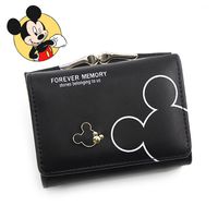 BILLETERA MONEDERO MUJER CUERO MICKEY MOUSE - NEGRO