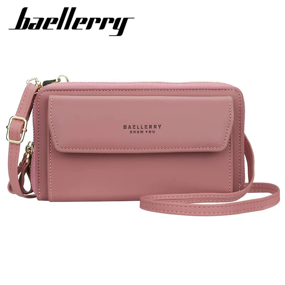 Morral Para Mujer Cartera y Bolso de Cuero Para Mujer Billetera Crossbody - Color Rosado