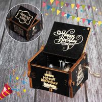 Caja Musical Feliz Cumpleaños Happy Birthday Decoración Cumpleaños Regalo - Negro