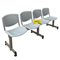 Banca de Espera Tándem de 4 Asientos Color Gris – Modelo T4 – TEMEL