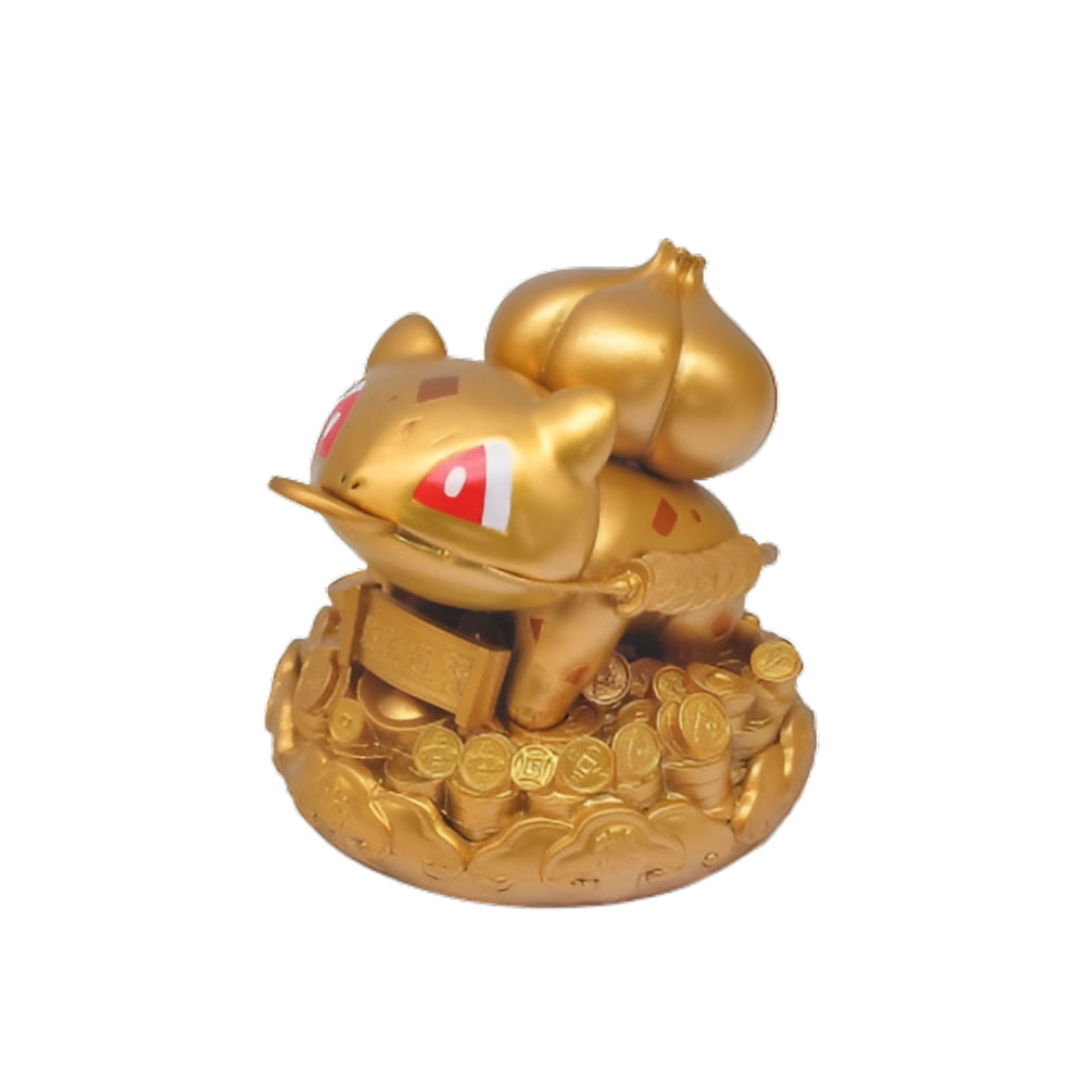Pokemon Estatua Bulbasaur de La Suerte Dorado